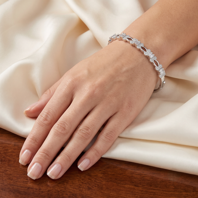 Silver Flutter Baguette Bracelet