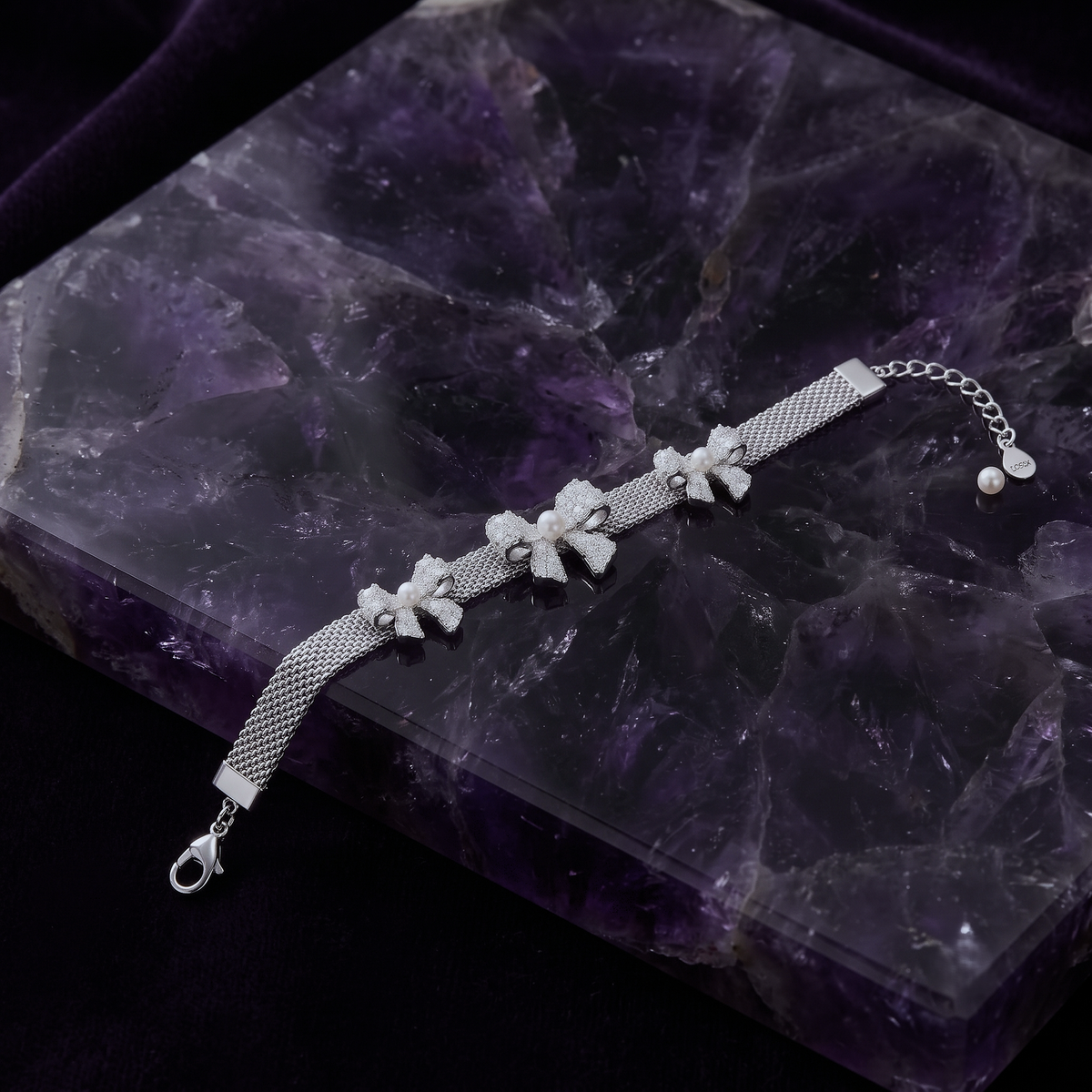 Silver Mesh Butterfly Bracelet