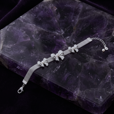 Silver Mesh Butterfly Bracelet