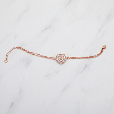 Rose Gold Radiant Heart Chain Bracelet