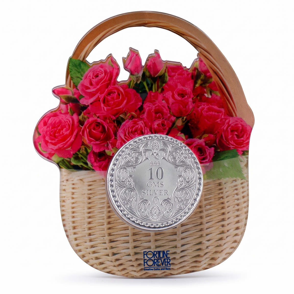 999 Silver Coin with Intricate Floral Basket Card - 10 g