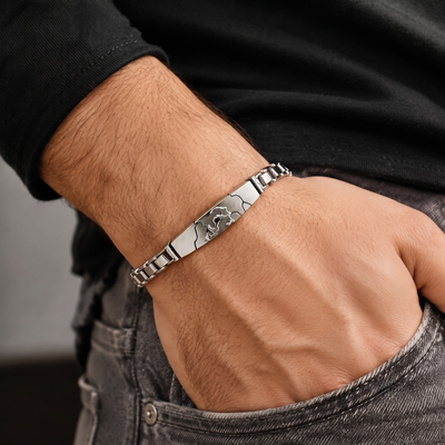 Silver Anchor Motif Chain Bracelet