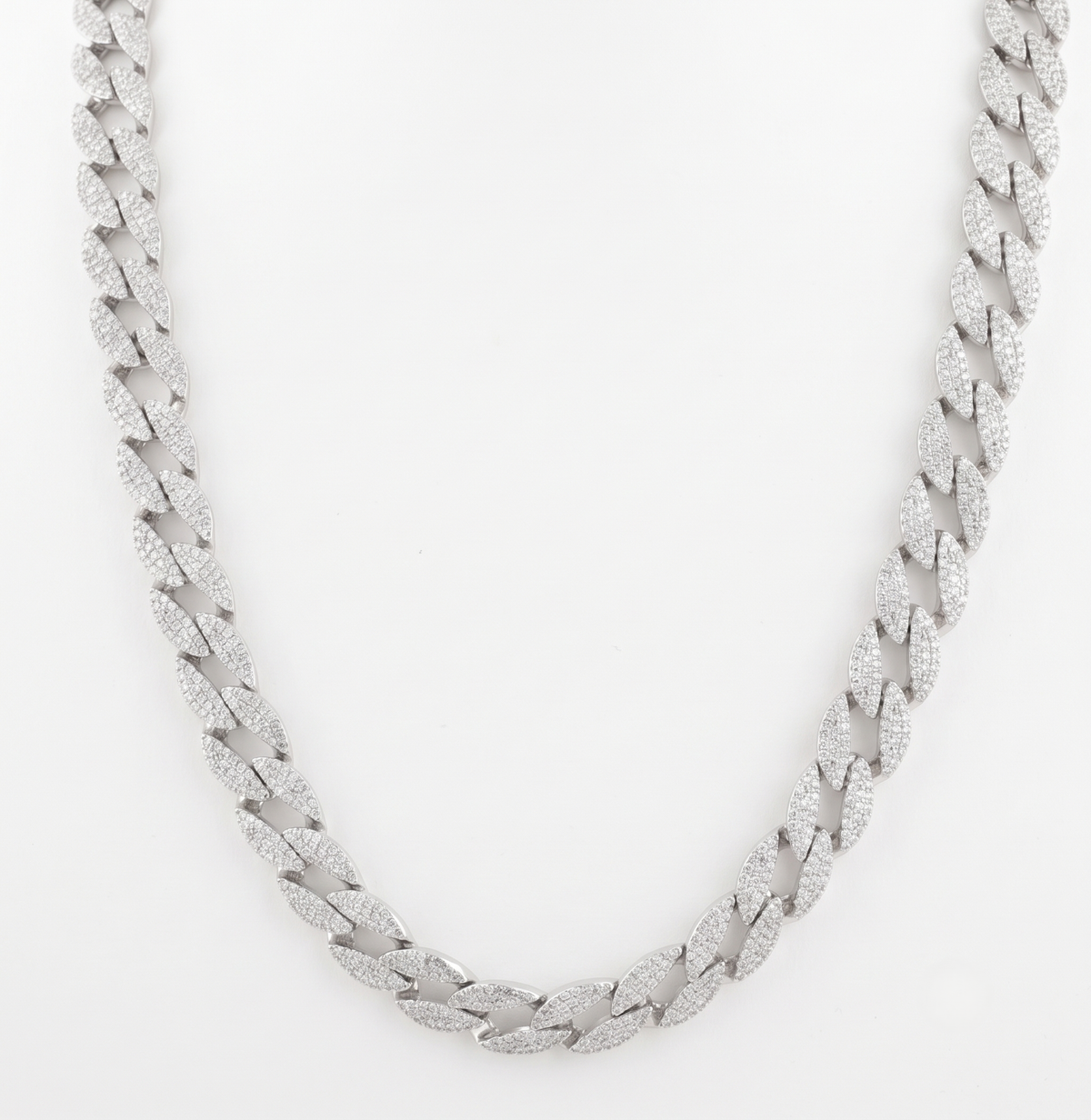 Silver Pavé Cuban Men Chain