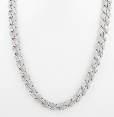Silver Pavé Cuban Men Chain