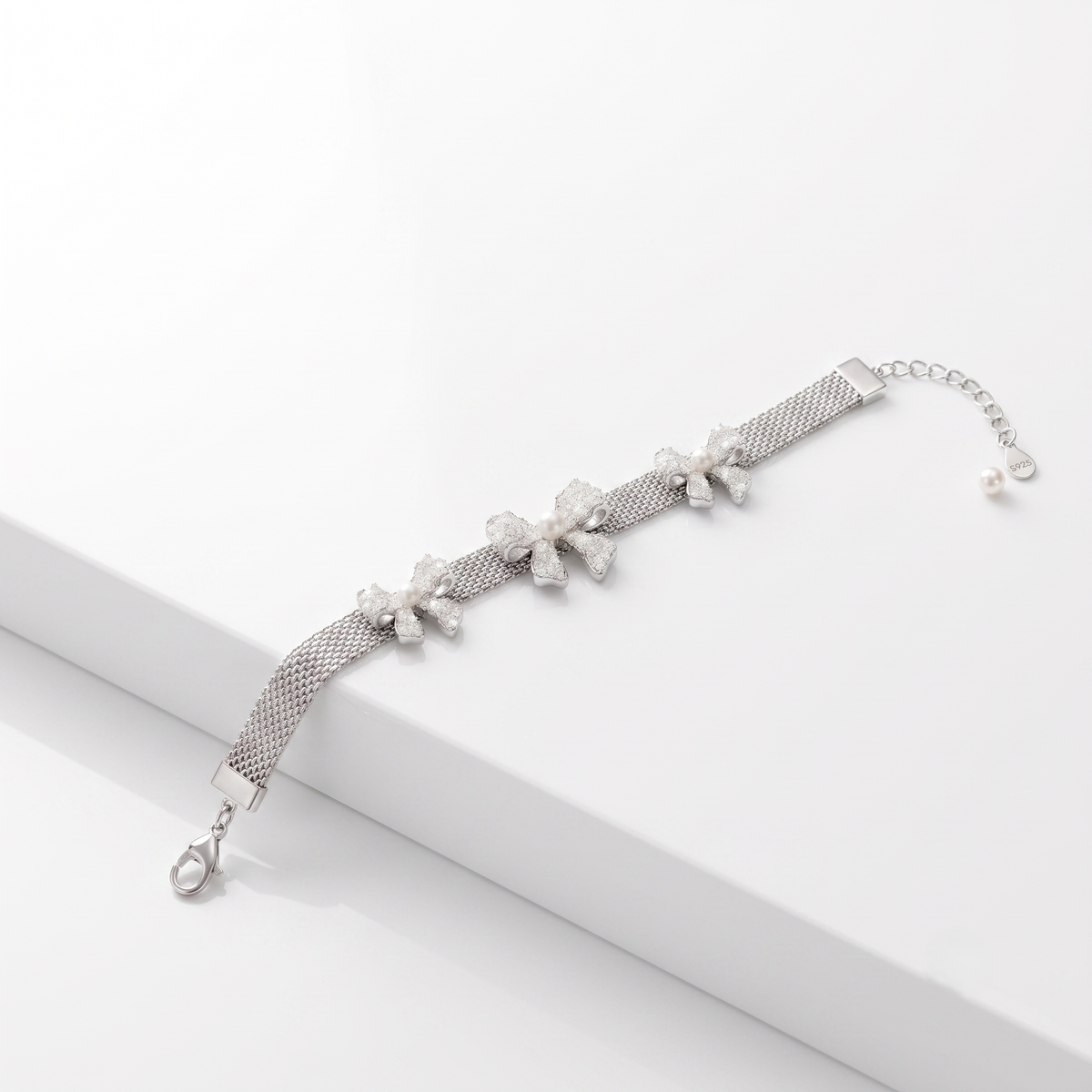 Silver Mesh Butterfly Bracelet