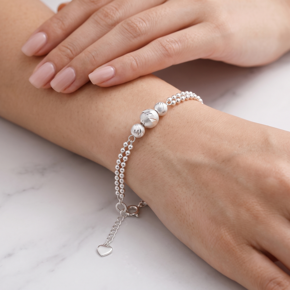 Silver Triple Celestial Sphere Bracelet