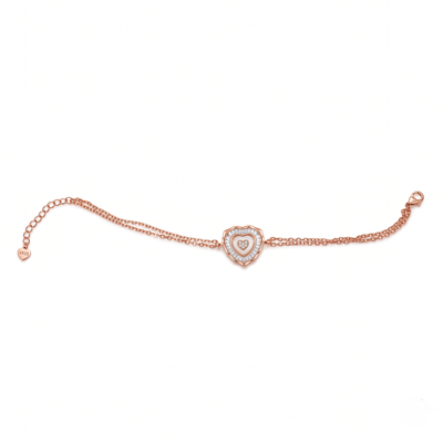 Rose Gold Radiant Heart Chain Bracelet