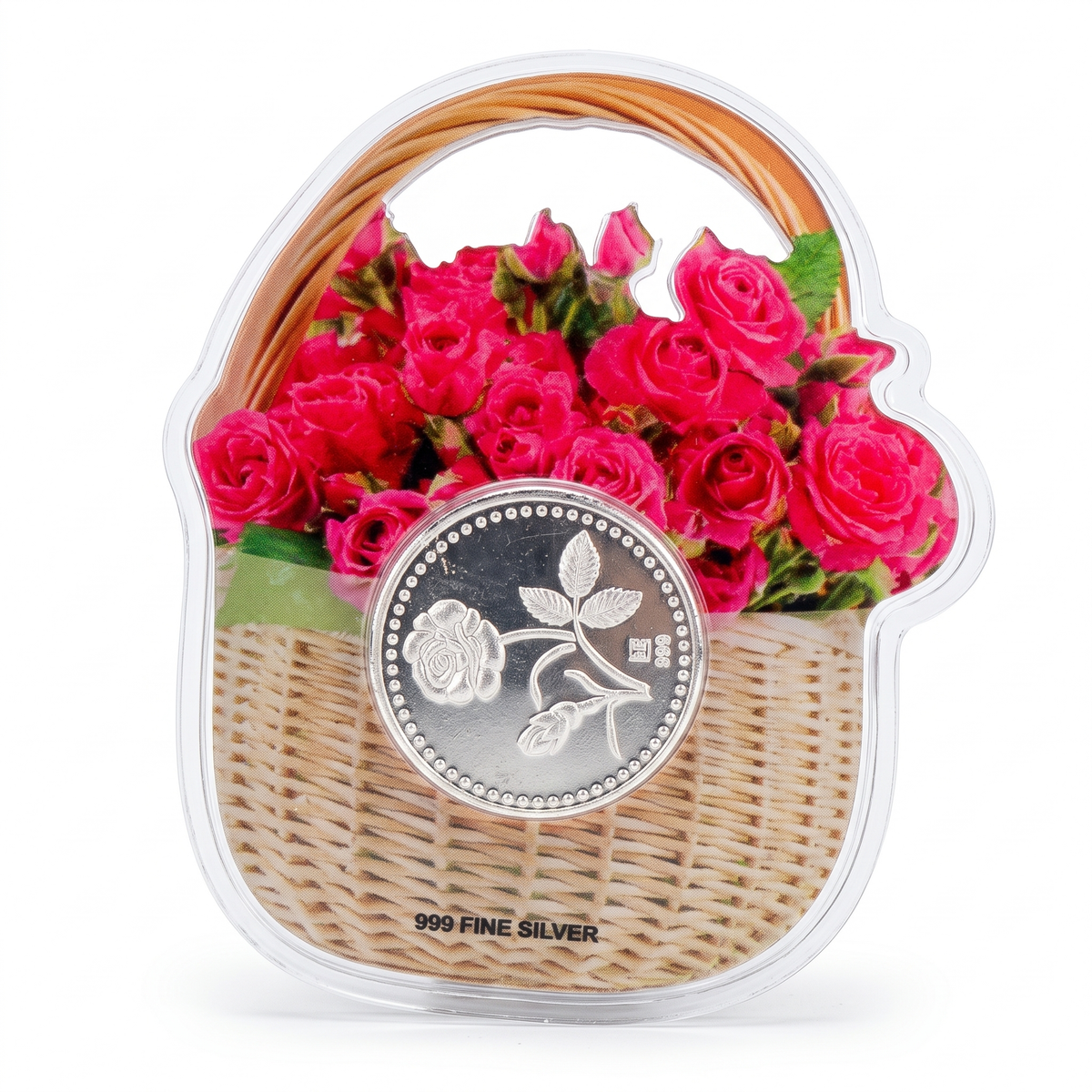 999 Silver Coin with Intricate Floral Basket Card - 10 g