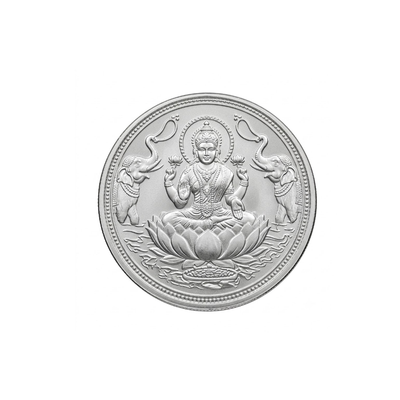 Silver Deity Coin with Embossed Lotus and Elephant Motif - 2 g