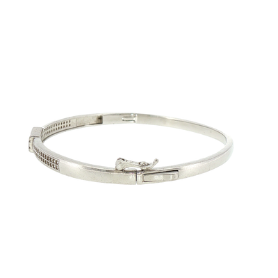 Silver Buckle Motif Bangle Bracelet