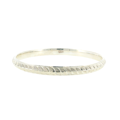 Silver Textured Engraved Bracelet
