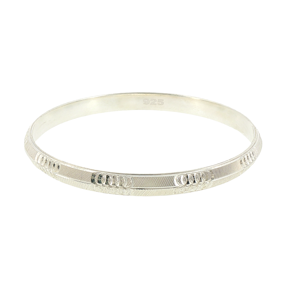 Silver Engraved Patterned Bracelet
