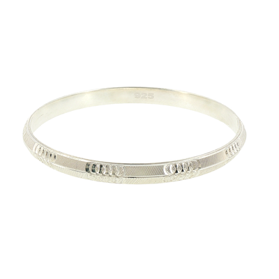 Silver Engraved Patterned Bracelet