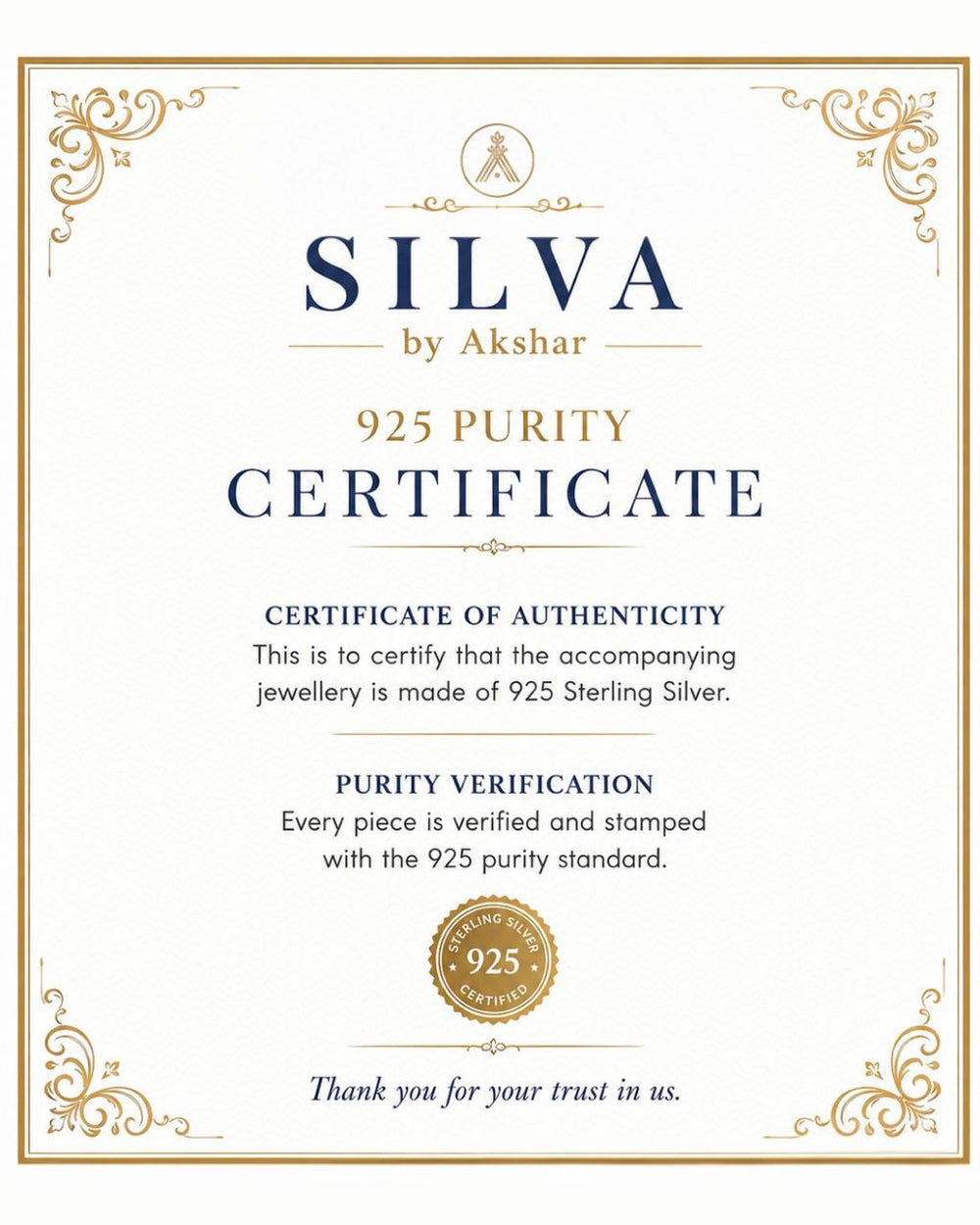 925 Purity Certified