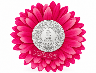 Fine Silver Coin Embossed in Rose Motif Card - 10 g