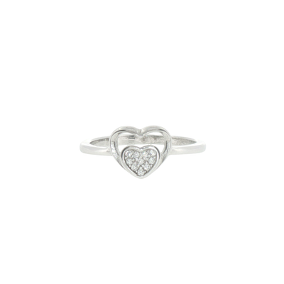 Silver Double Heart Ring