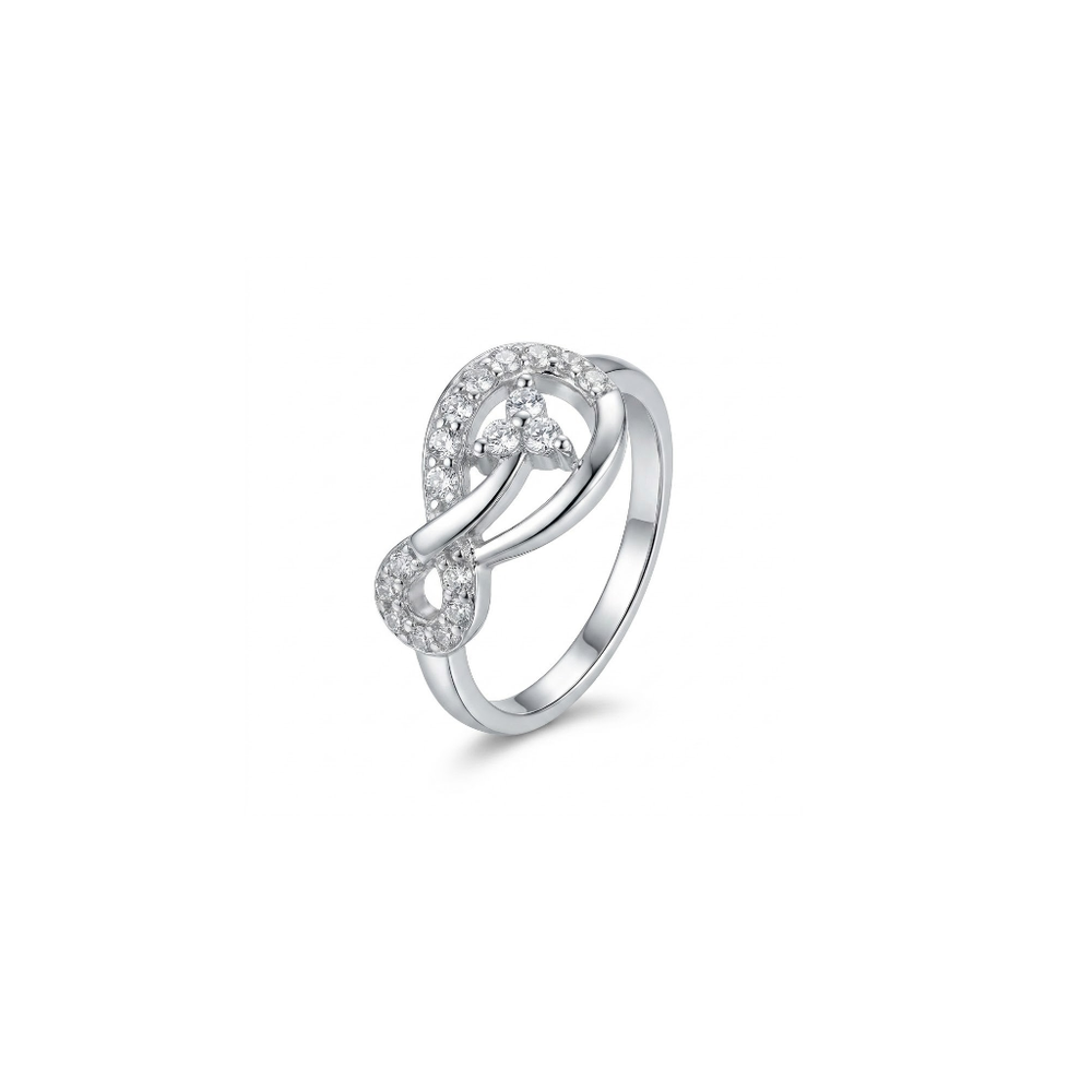 Silver Infinity Motif Stackable Ring