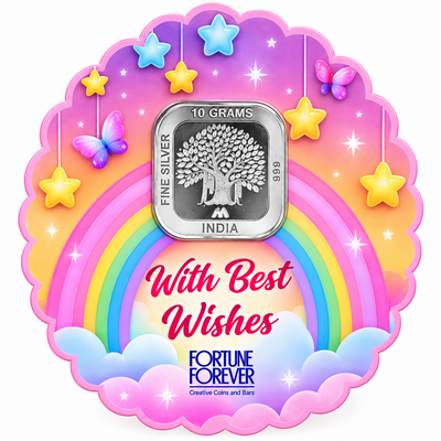 Fine Silver Banyan Tree Coin with Birthday wishes card- 10 g