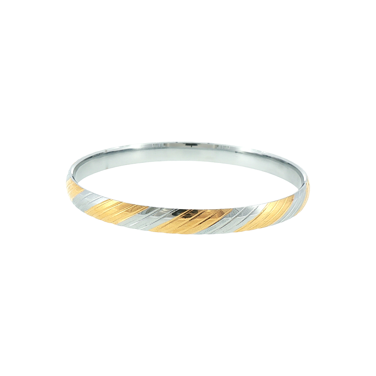 Silver Two-Tone Textured Bracelet