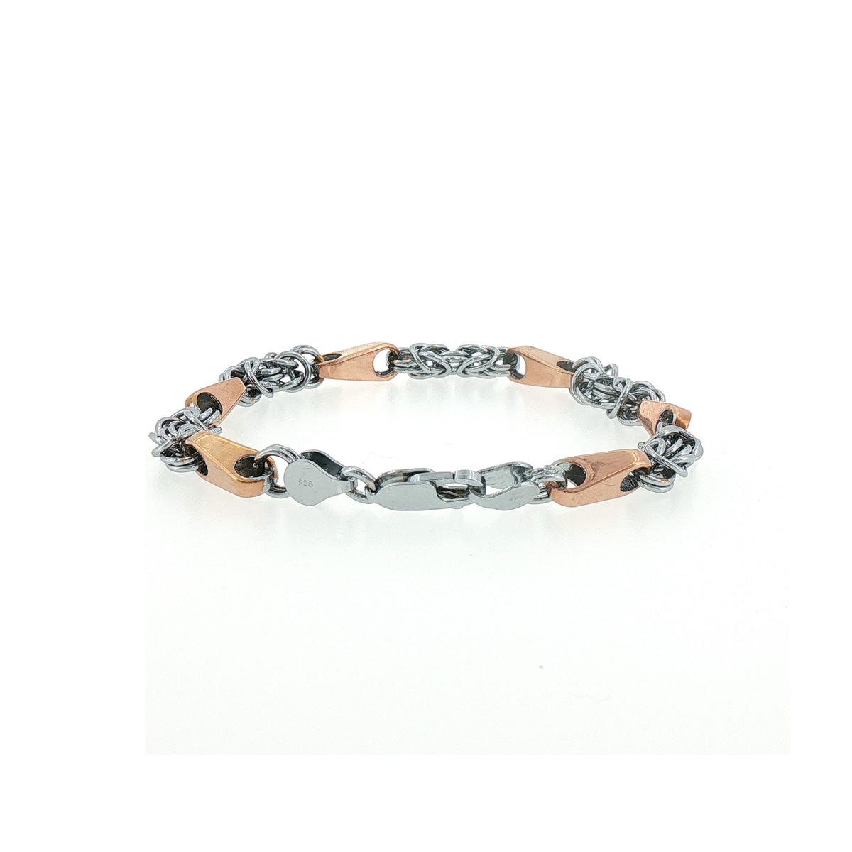 Two-Tone Rose Gold Link Chain Bracelet