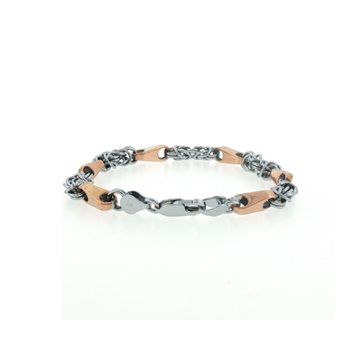 Two-Tone Rose Gold Link Chain Bracelet