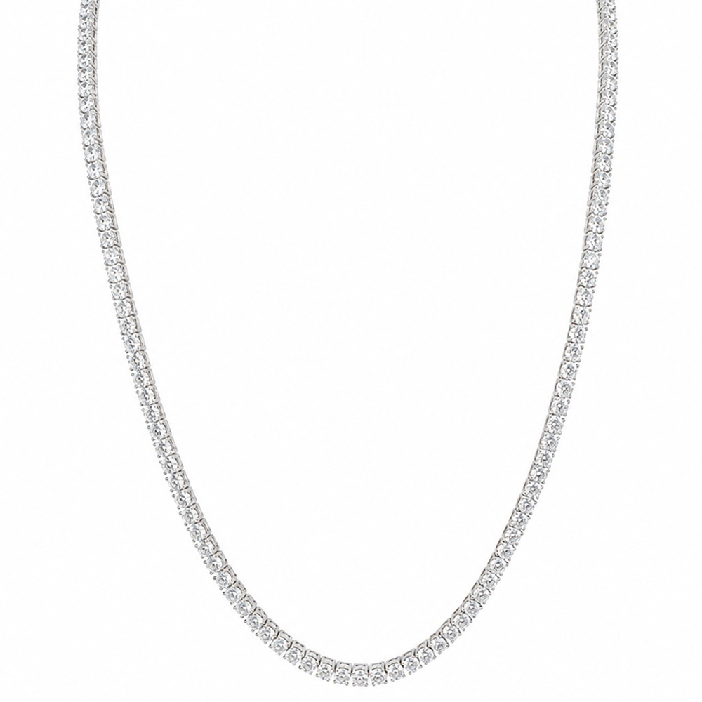 Silver Stone Tennis Necklace