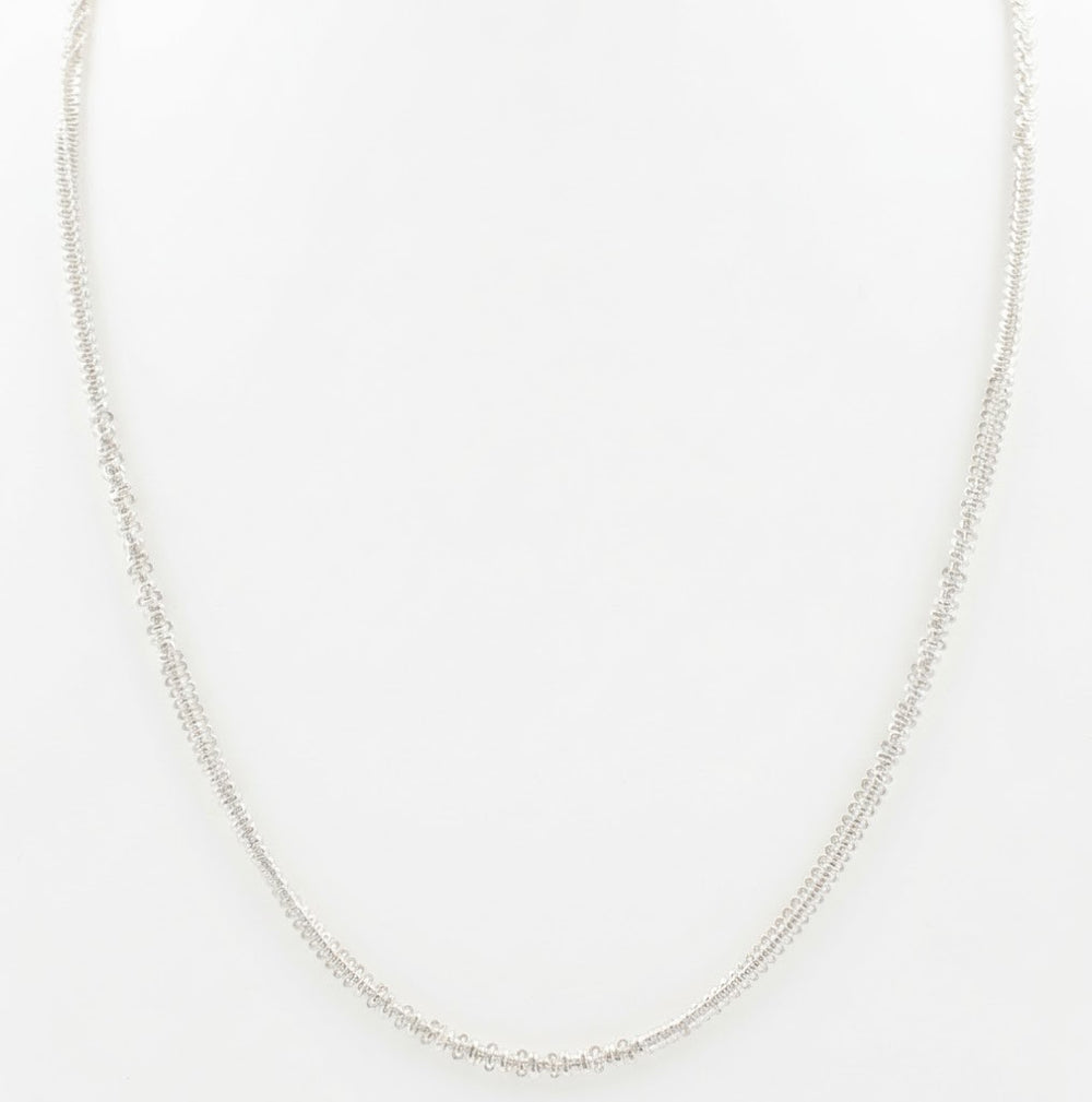Silver Crystal Beaded Necklace