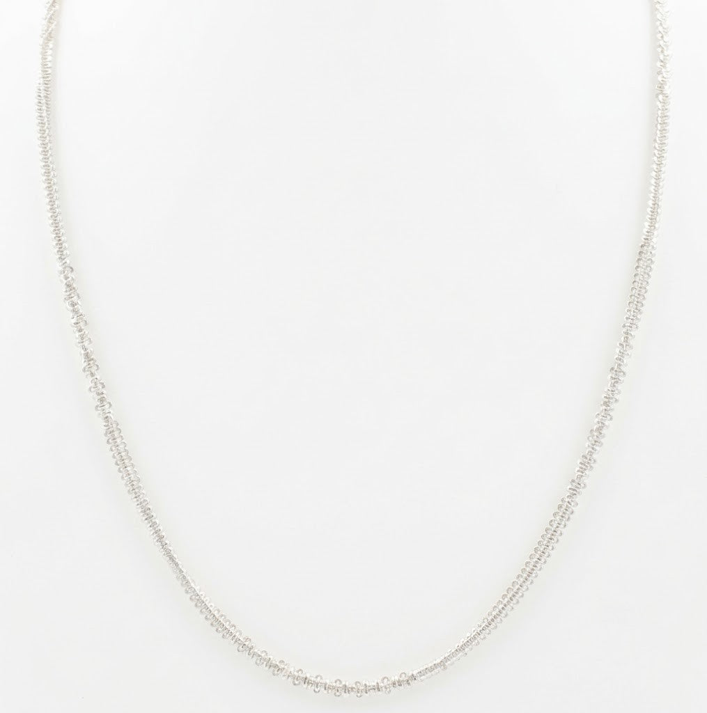 Silver Crystal Beaded Necklace