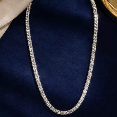 Silver Stone Tennis Necklace