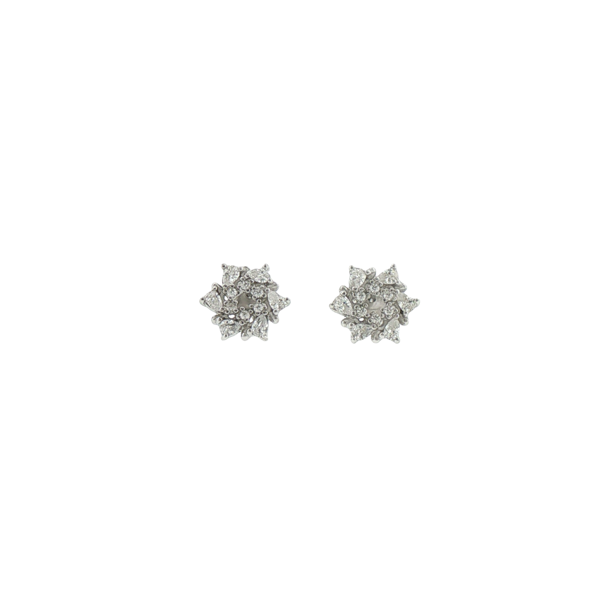 Silver Cluster Earrings