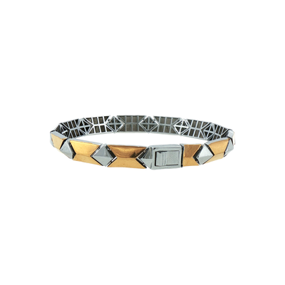 Silver Geometric Link Chain Bracelet