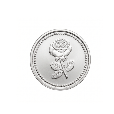 Silver Deity Coin with Embossed Lotus and Elephant Motif - 2 g