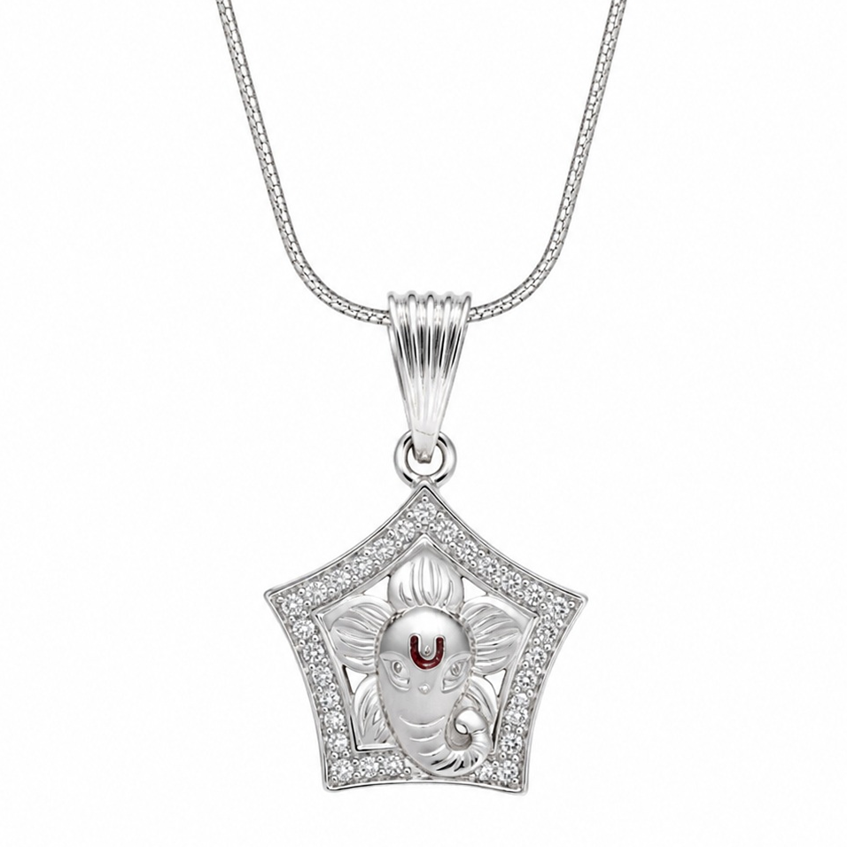 Silver Lord Ganesha Charm Pendant