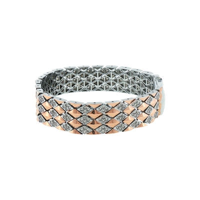 Silver Geometric Striking Chain Bracelet
