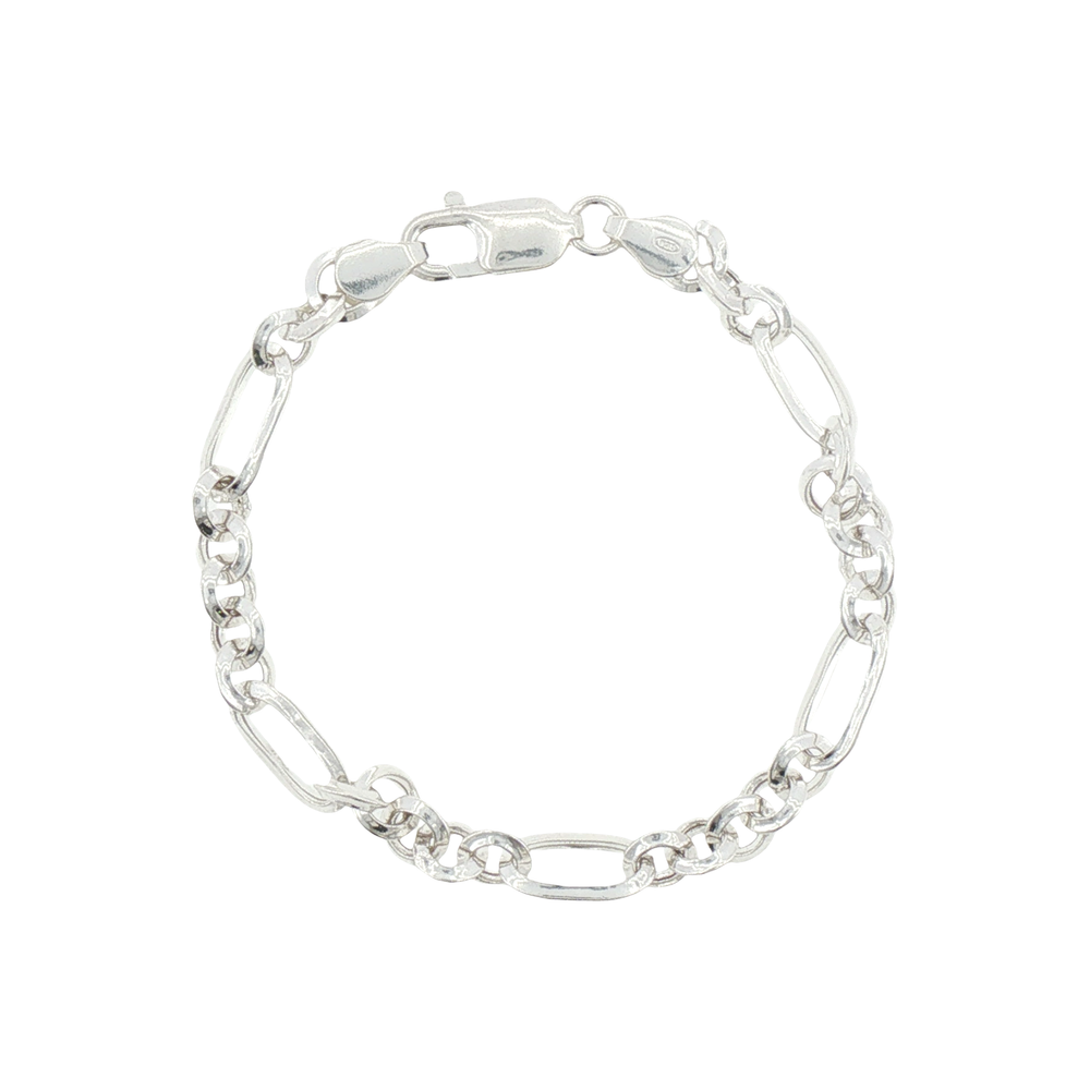 Silver Figaro Chain Bracelet