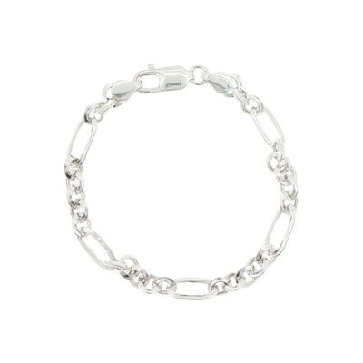 Silver Figaro Chain Bracelet